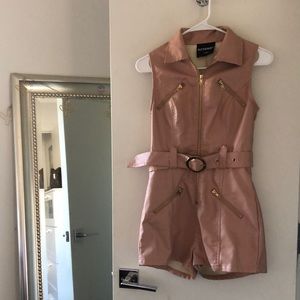 Blush Pleather Romper